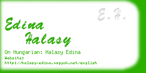 edina halasy business card